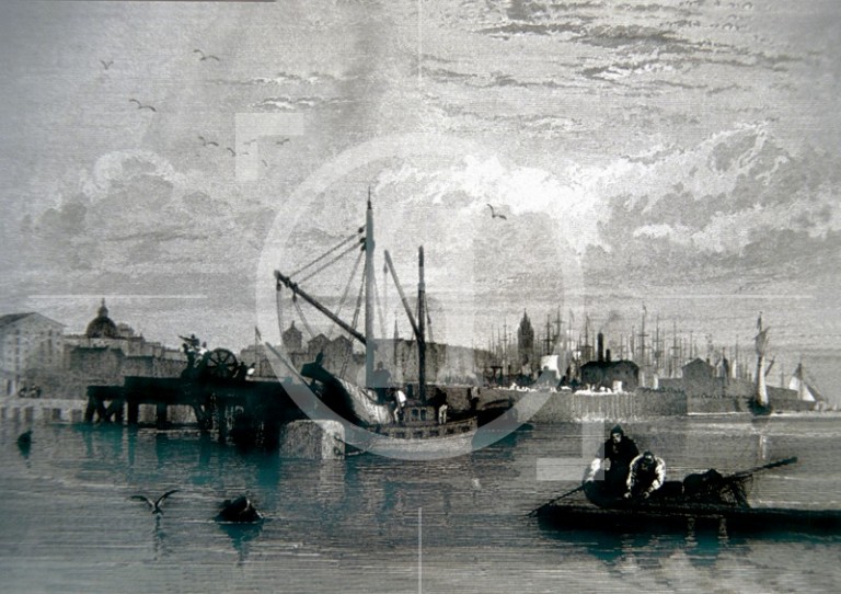 A view of part of the waterfront in the early 1830s